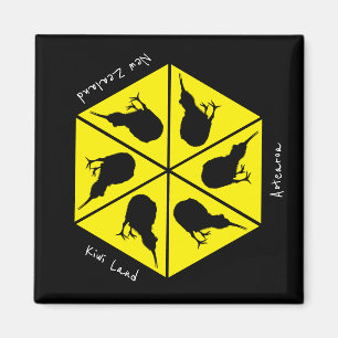 Kiwi Bird & Neuseeland/ Aotearoa Islands (Pizza) Magnet