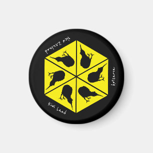 Kiwi Bird & Neuseeland/ Aotearoa Islands (Pizza) Magnet