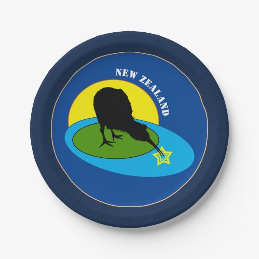 Kiwi Bird & Neuseeland / Bro Party Teller (Vorderseite)
