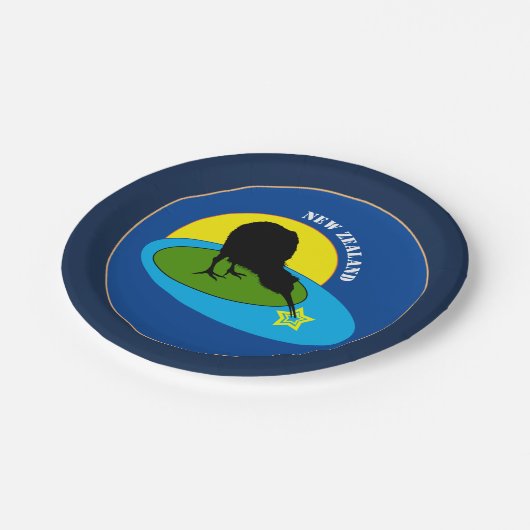 Kiwi Bird & Neuseeland / Bro Party Teller (Schrägansicht)