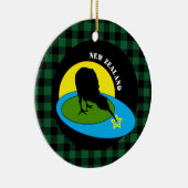 Kiwi Bird & Neuseeland Green Buffalo Kariert rusti Keramik Ornament (Rechts)