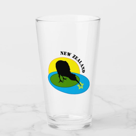 Kiwi Bird & Neuseeland Party / Getränke Glas (Vorderseite)