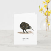 Kiwi Bird-Notizkarte Karte (Gelbe Blume)