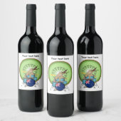 Kiwi Bird Playing Drums Weinetikett (Flaschen)