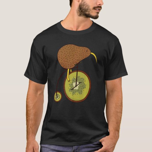 Kiwi bird riding a kiwi bike  animal & fruits bicy T-Shirt (Vorderseite)