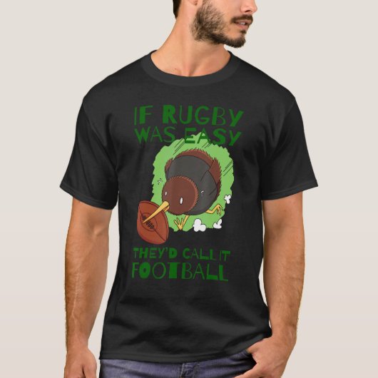 Kiwi Bird Rugby Player Animal T-Shirt (Vorderseite)