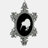 Kiwi Bird Schneeflocken Zinn-Ornament (Links)