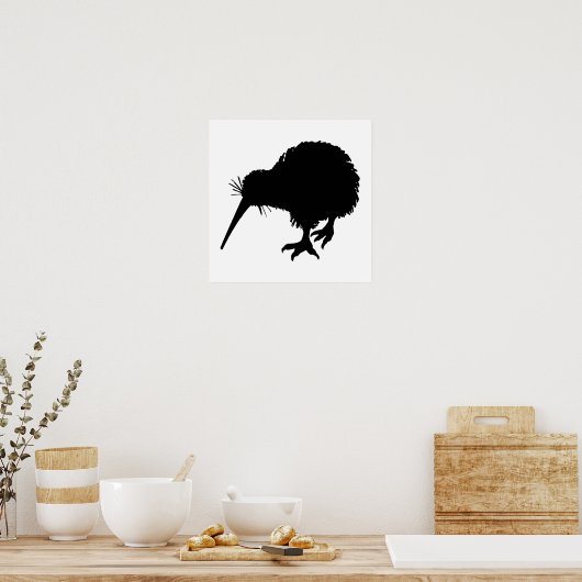 Kiwi Bird Silhouette Poster (Küche)