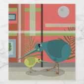 Kiwi Birds in Weinetikett (Einzelnes Label)