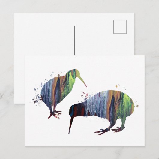 Kiwi birds postkarte (Vorne/Hinten)