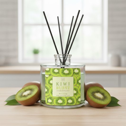 Kiwi-Burst-Reed-Diffuser-Etikett Quadratischer Aufkleber