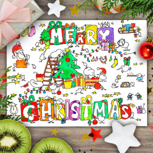 Kiwi Christmas postcard by Nicole Janes Feiertagspostkarte