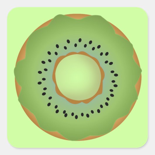 Kiwi Donut Quadratischer Aufkleber (Vorderseite)