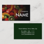 Kiwi-Erdbeerfrische Saft-Vegetarier-Karte Visitenkarte (Vorne/Hinten)