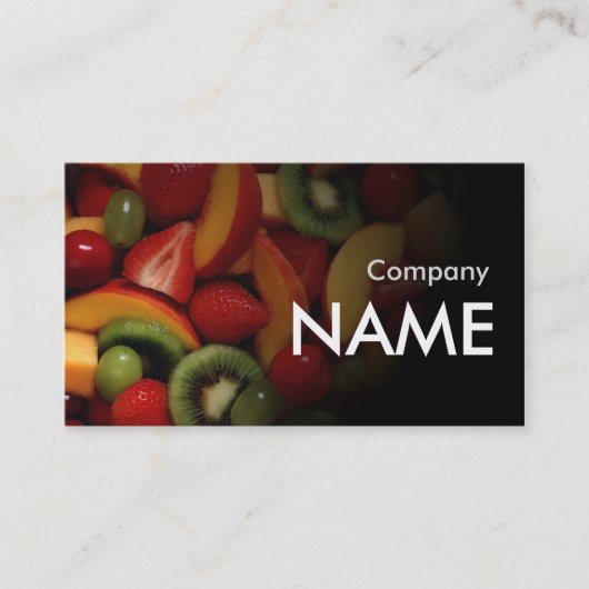 Kiwi-Erdbeerfrische Saft-Vegetarier-Karte Visitenkarte (Vorderseite)