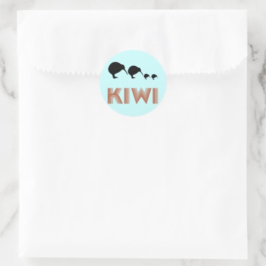 Kiwi Family Retro Neuseeländischer Aufkleber (Tasche)