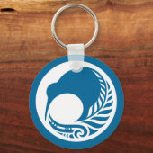 Kiwi Fern Disk Schlüsselanhänger (Vorderseite)