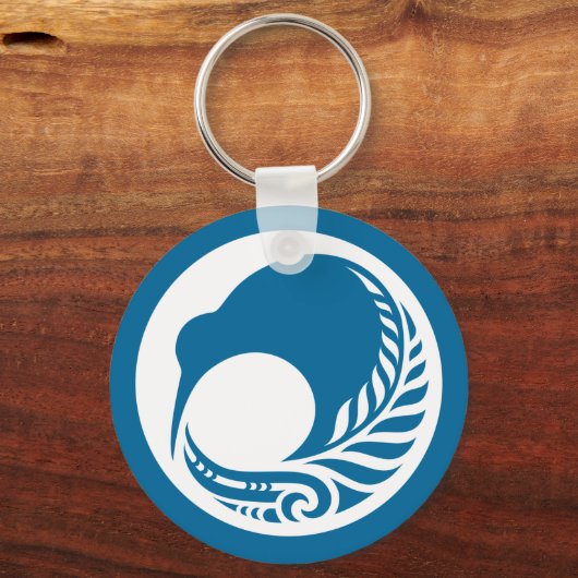 Kiwi Fern Disk Schlüsselanhänger (Vorderseite)