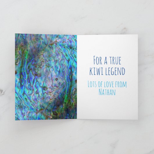 KIWI FERN VATER'S DAY CARD KARTE (Innenseite)