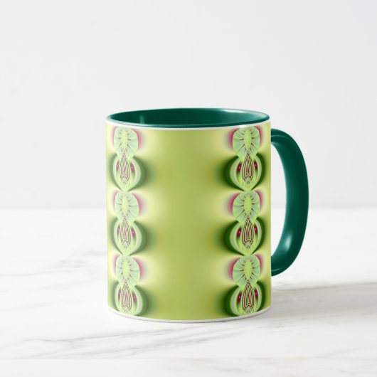 Kiwi Fine Fraktal Art Tasse (VorderseiteRechts)