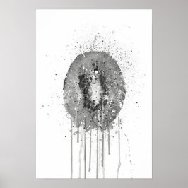 Kiwi Frucht Grau Poster