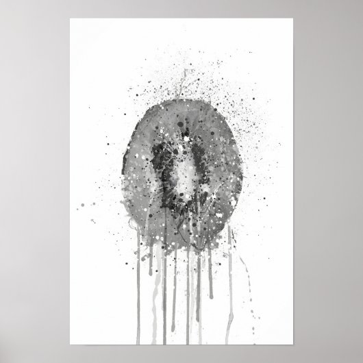 Kiwi Frucht Grau Poster (Vorne)