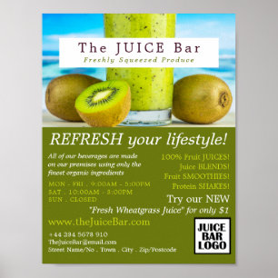 Kiwi Frucht, Juice Bar Advertising Poster