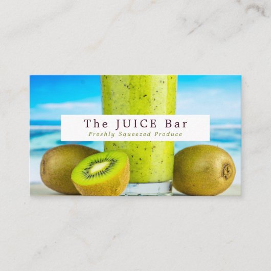 Kiwi Frucht, Juice Bar Visitenkarte (Vorderseite)