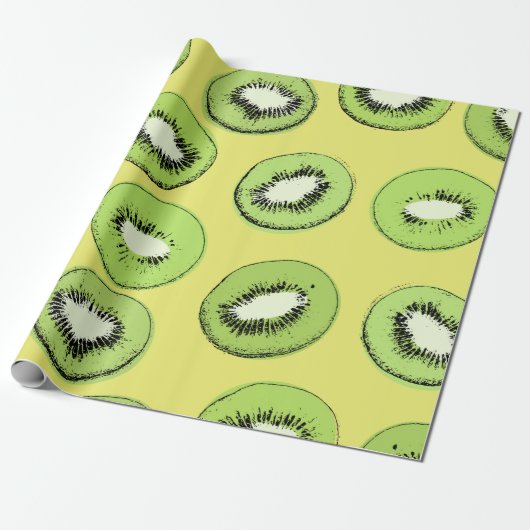 Kiwi-Frucht-nahtloses Muster, Hintergrund mit Kiwi Geschenkpapier (Ungerollt)