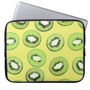 Kiwi-Frucht-nahtloses Muster, Hintergrund mit Kiwi Laptopschutzhülle