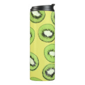 Kiwi-Frucht-nahtloses Muster, Hintergrund mit Kiwi Thermosbecher (Nach links gedreht)