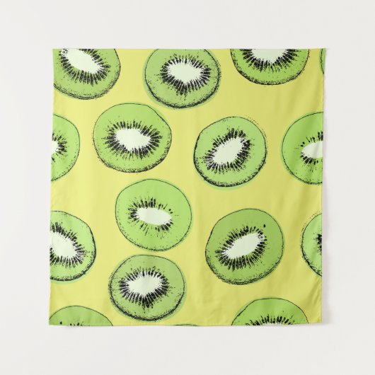 Kiwi-Frucht-nahtloses Muster, Hintergrund mit Kiwi Wandteppich (Vorderseite)
