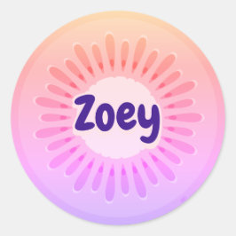 Kiwi Frucht Sunrise Name Label Runder Aufkleber