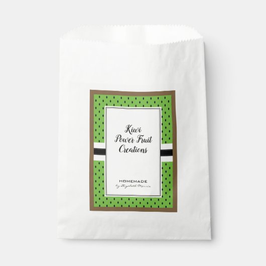 Kiwi-Früchte, hausgemachtes grünes Muster, hausgem Geschenktütchen (Vorderseite)