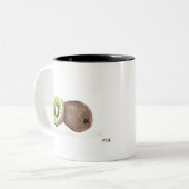 Kiwi-Fruchtfarbe Zweifarbige Tasse (Vorderseite Links)