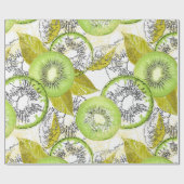 Kiwi, fruchtig, grün und weiß, frisch, saftig, wei geschenkpapier (Flach)