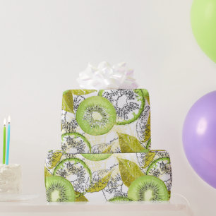 Kiwi, fruchtig, grün und weiß, frisch, saftig, wei geschenkpapier