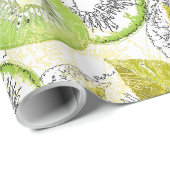 Kiwi, fruchtig, grün und weiß, frisch, saftig, wei geschenkpapier (Rolleneckpunkt)