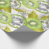 Kiwi, fruchtig, grün und weiß, frisch, saftig, wei geschenkpapier (Ecke)