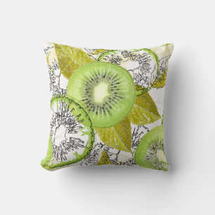 Kiwi, fruchtig, grün und weiß, frisch, saftig, wei kissen