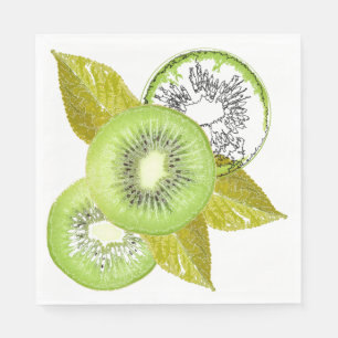 Kiwi, fruchtig, grün und weiß, frisch, saftig, wei serviette