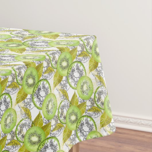 Kiwi, fruchtig, grün und weiß, frisch tischdecke (Beispiel)