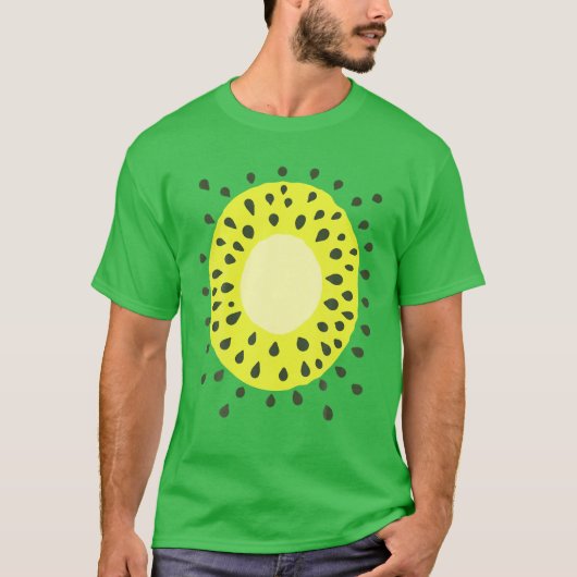 Kiwi Fruchtkostüm Veganes Halloween-Lazy-Kostüm T-Shirt (Vorderseite)