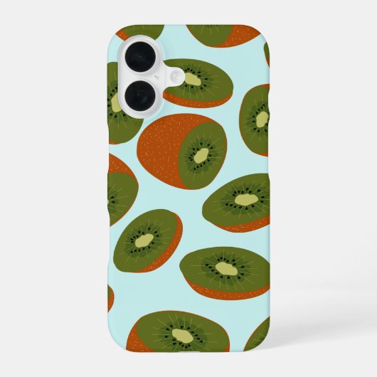 Kiwi Fruchtmuster iPhone 16 Hülle (Rückseite)