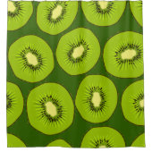 Kiwi Fruchtscheiben: dunkelgrün. Duschvorhang (Vorderseite)