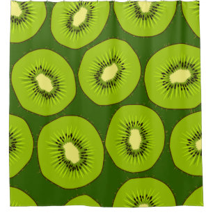 Kiwi Fruchtscheiben: dunkelgrün. Duschvorhang
