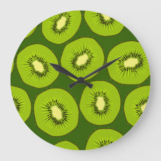 Kiwi Fruchtscheiben: dunkelgrün. Große Wanduhr