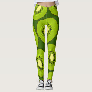 Kiwi Fruchtscheiben: dunkelgrün. Leggings