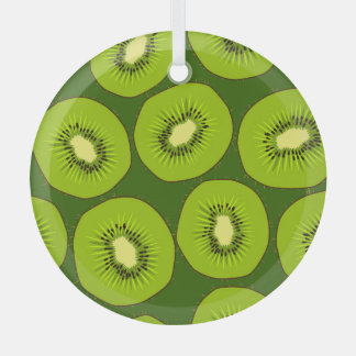 Kiwi Fruchtscheiben: dunkelgrün. Ornament Aus Glas