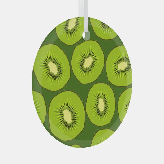 Kiwi Fruchtscheiben: dunkelgrün. Ornament Aus Glas (Vorderseite Rechts)